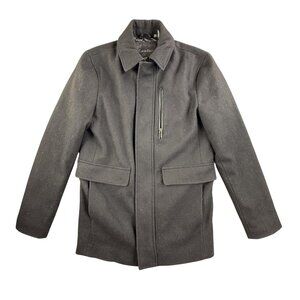 Calvin Klein Jacket Mens XS Black Wool Quilted Lined Zip Pocket Winter Overcoat